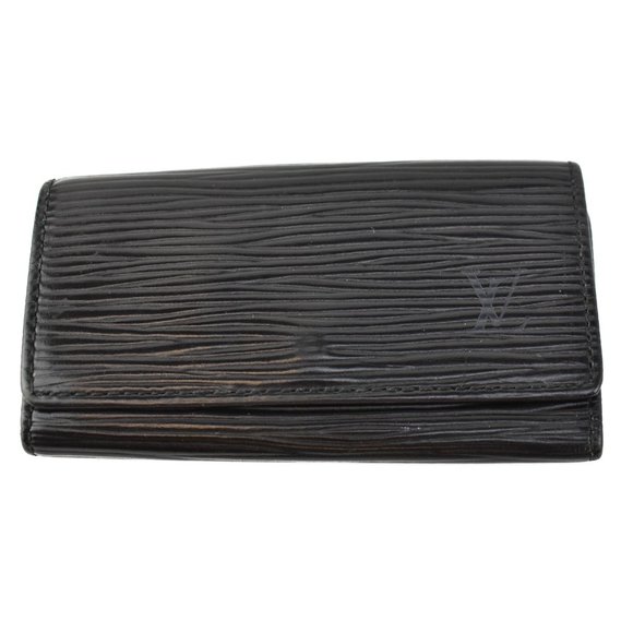 LOUIS VUITTON Black Epi LV Logo Key Case (wo) - Picture 1 of 9